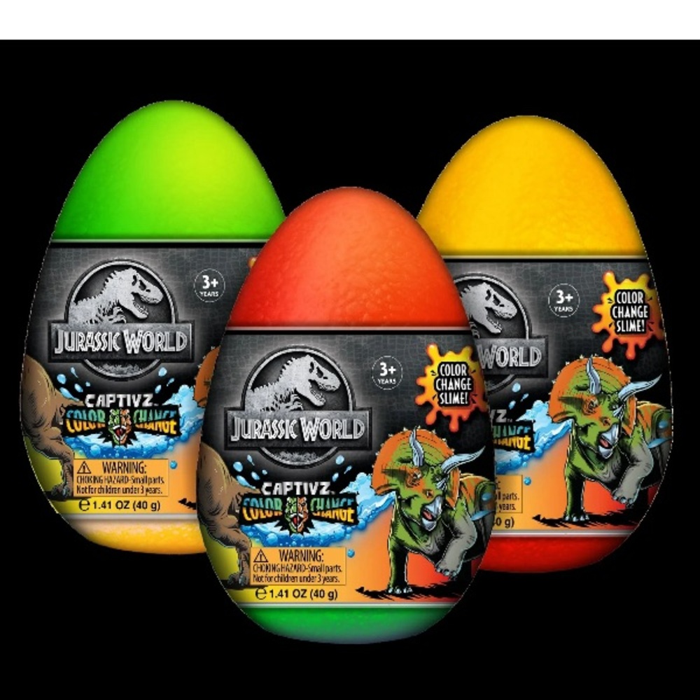 ⚡️NEW⚡️ Jurassic World Color Change Dinosaur Edition 3 Pack Slim Mystery Egg
